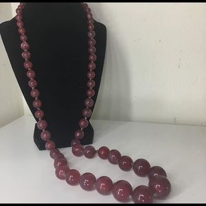 Grape colored beaded necklace